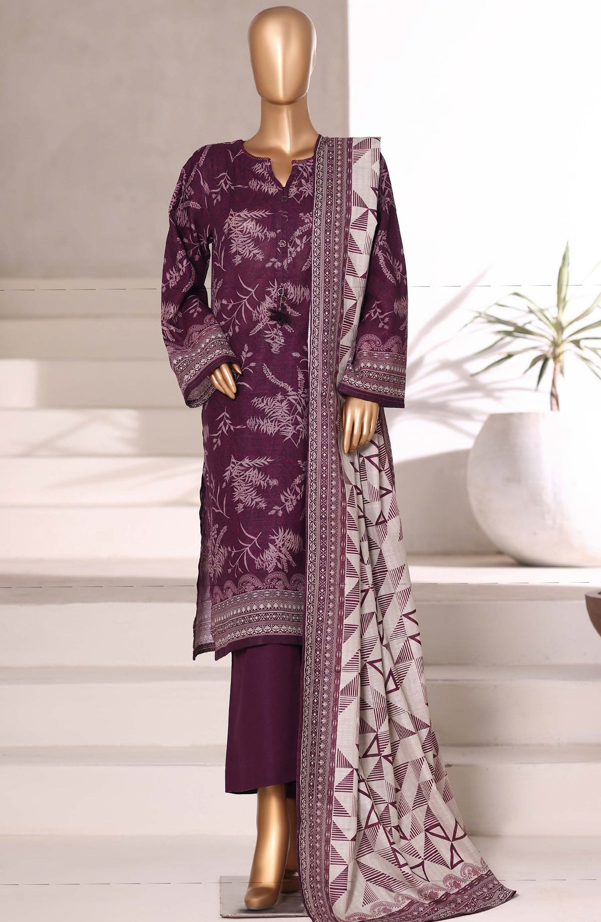 3-PC Stitched Printed Khaddar By Sadabahar | 05