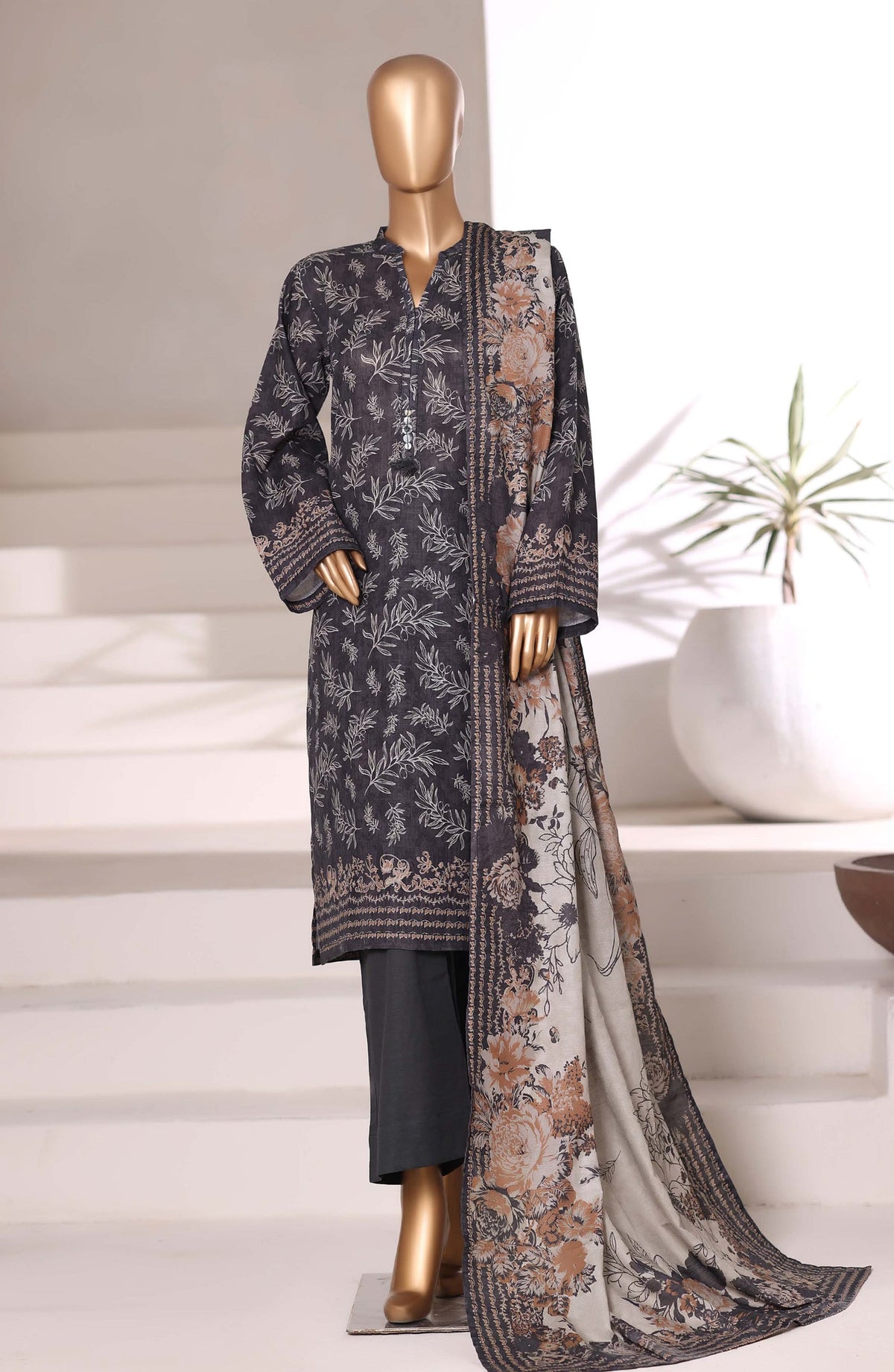3-PC Stitched Printed Khaddar By Sadabahar | 04