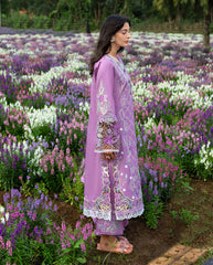 3-PC Unstitched Chikan Embroidered Lawn Hemline By Mushq | Secret Thicket