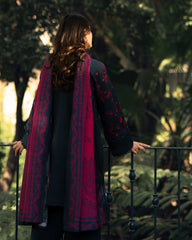 3-PC Stitched Embroidered Shadow Khaddar Drop By Casual Lite  | Zinc