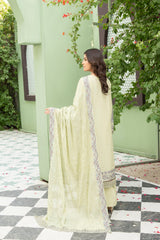 3-PC Unstitched Lawn Embroidered Shirt Crinkle Embroidered Dupatta Zimal By Wania | WL-432