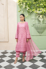 3-PC Unstitched Lawn Embroidered Shirt Crinkle Embroidered Dupatta Zimal By Wania | WL-425