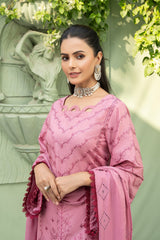3-PC Unstitched Lawn Embroidered Shirt Crinkle Embroidered Dupatta Zimal By Wania | WL-425