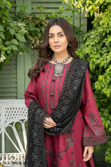 3-PC Unstitched Lawn Embroidered Shirt Crinkle Embroidered Dupatta Zimal By Wania | WL-428