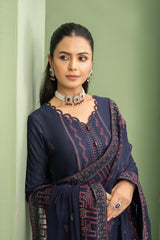 3-PC Unstitched Lawn Embroidered Shirt Crinkle Embroidered Dupatta Zimal By Wania | WL-429