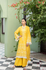 3-PC Unstitched Lawn Embroidered Shirt Crinkle Embroidered Dupatta Zimal By Wania | WL-430