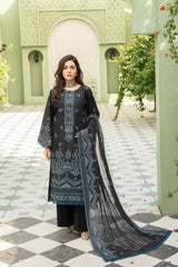 3-PC Unstitched Lawn Embroidered Shirt Crinkle Embroidered Dupatta Zimal By Wania | WL-424