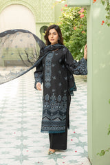 3-PC Unstitched Lawn Embroidered Shirt Crinkle Embroidered Dupatta Zimal By Wania | WL-424