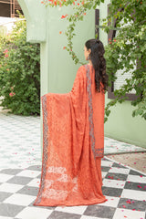 3-PC Unstitched Lawn Embroidered Shirt Crinkle Embroidered Dupatta Zimal By Wania | WL-423