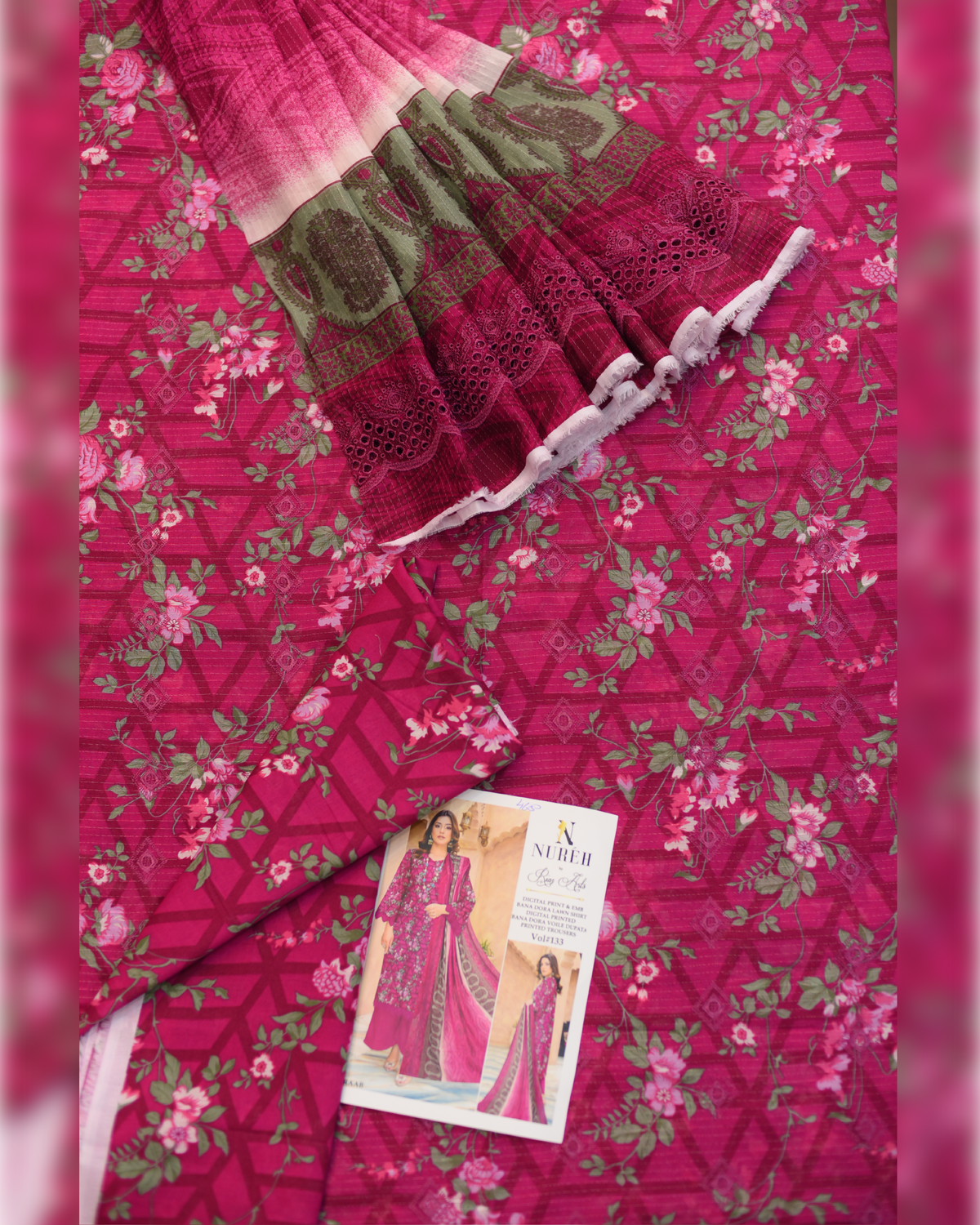 3-PC All over Embroidered Printed Suit | P6