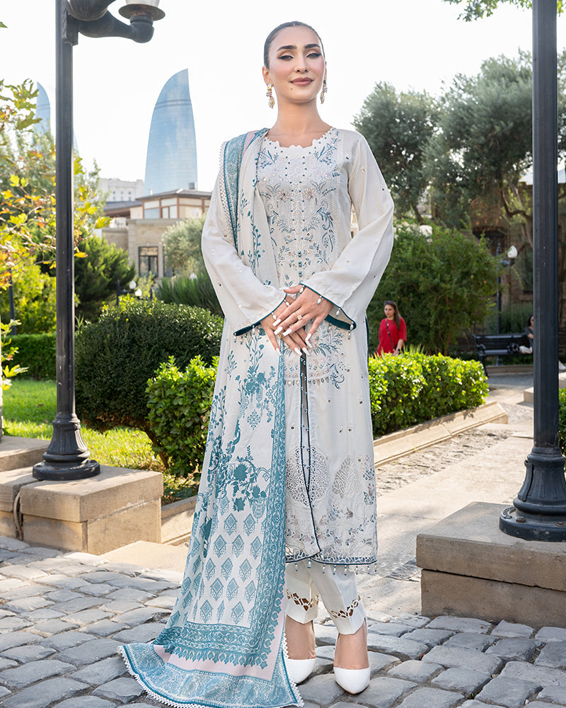 3-PC Stitched Baku Echoes Luxury Linen Mommy & Me By Allys | AL-1116