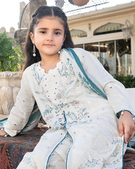 3-PC Stitched Baku Echoes Luxury Linen Mommy & Me By Allys | Kids-AL-1116