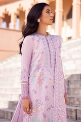 ELA | ZL24-01 A | 3PC Unstitched Lawn By Zaha