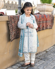 3-PC Stitched Baku Echoes Luxury Linen Mommy & Me By Allys | Kids-AL-1116