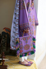 Unstitched 3-PC Embroidered & Digital Printed By Zaha | ZARIAH (ZL25-09 A)