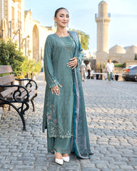 3-PC Stitched Baku Echoes Luxury Linen Mommy & Me By Allys | AL-1114