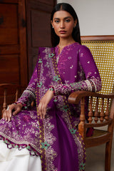 EL24-03 A QISTINA | 3PC Unstitched Lawn Silsila By Elan