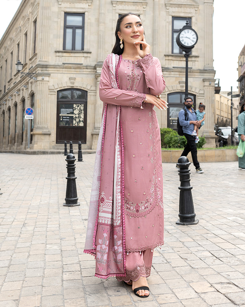 3-PC Stitched Baku Echoes Luxury Linen Mommy & Me By Allys | AL-1113