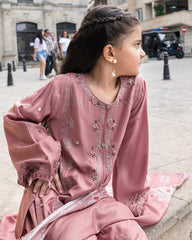 3-PC Stitched Baku Echoes Luxury Linen Mommy & Me By Allys | Kids-AL-1113
