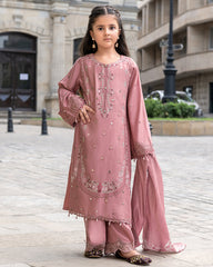 3-PC Stitched Baku Echoes Luxury Linen Mommy & Me By Allys | Kids-AL-1113