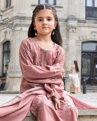 3-PC Stitched Baku Echoes Luxury Linen Mommy & Me By Allys | Kids-AL-1113