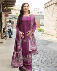 3-PC Stitched Baku Echoes Luxury Linen Mommy & Me By Allys | AL-1115