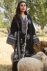 ZW24-06 Hazan | 3Pc Unstitched Suit Embroidered Winter By Zaha