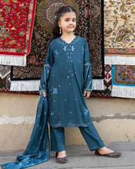 3-PC Stitched Baku Echoes Luxury Linen Mommy & Me By Allys | Kids-AL-1110