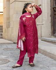 3-PC Stitched Baku Echoes Luxury Linen Mommy & Me By Allys | Kids-AL-1111