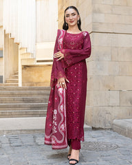 3-PC Stitched Baku Echoes Luxury Linen Mommy & Me By Allys | AL-1111