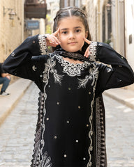 3-PC Stitched Baku Echoes Luxury Linen Mommy & Me By Allys | Kids-AL-1112