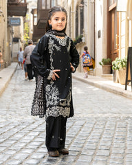 3-PC Stitched Baku Echoes Luxury Linen Mommy & Me By Allys | Kids-AL-1112