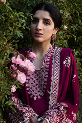 ZW24-12 Afreen | 3Pc Unstitched Suit Embroidered Winter By Zaha