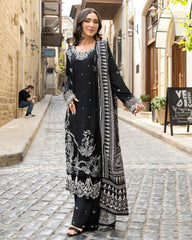 3-PC Stitched Baku Echoes Luxury Linen Mommy & Me By Allys | AL-1112