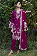 ZW24-12 Afreen | 3Pc Unstitched Suit Embroidered Winter By Zaha