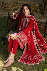 ZW24-02 Dilara | 3Pc Unstitched Suit Embroidered Winter By Zaha