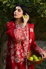 ZW24-02 Dilara | 3Pc Unstitched Suit Embroidered Winter By Zaha