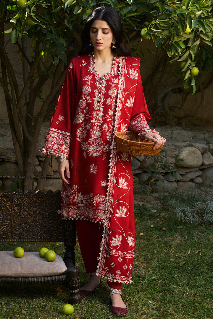 ZW24-02 Dilara | 3Pc Unstitched Suit Embroidered Winter By Zaha