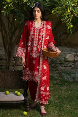 ZW24-02 Dilara | 3Pc Unstitched Suit Embroidered Winter By Zaha