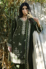 ZW24-01 Sabaaz | 3Pc Unstitched Suit Embroidered Winter By Zaha