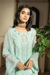 Twilight Bliss | 3Pc Unstitched Suit Embroidered Organza Aurora By AZU