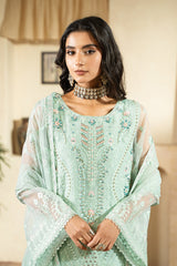 Twilight Bliss | 3Pc Unstitched Suit Embroidered Organza Aurora By AZU