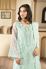 Twilight Bliss | 3Pc Unstitched Suit Embroidered Organza Aurora By AZU