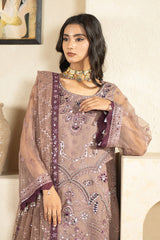 Stellar Bloom | 3Pc Unstitched Suit Embroidered Organza Aurora By AZU