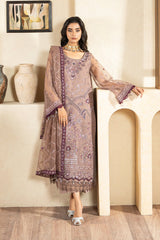 Stellar Bloom | 3Pc Unstitched Suit Embroidered Organza Aurora By AZU