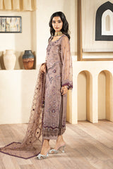Stellar Bloom | 3Pc Unstitched Suit Embroidered Organza Aurora By AZU