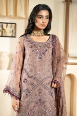 Stellar Bloom | 3Pc Unstitched Suit Embroidered Organza Aurora By AZU