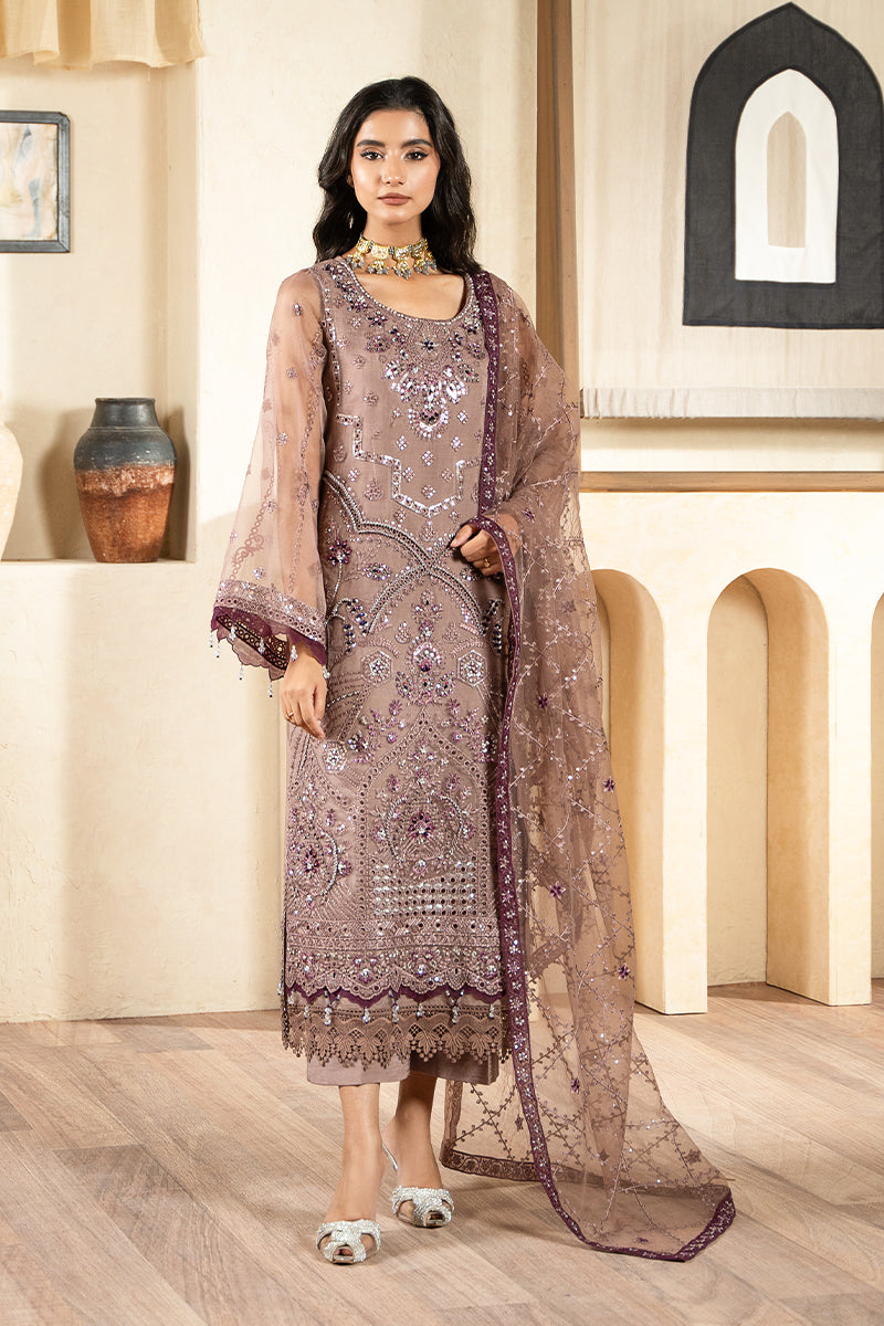 Stellar Bloom | 3Pc Unstitched Suit Embroidered Organza Aurora By AZU