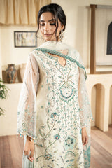 Ethereal Glow | 3Pc Unstitched Suit Embroidered Organza Aurora By AZU