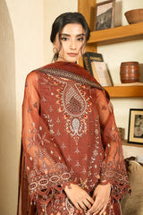 Lunar Veil | 3Pc Unstitched Suit Embroidered Organza Aurora By AZU